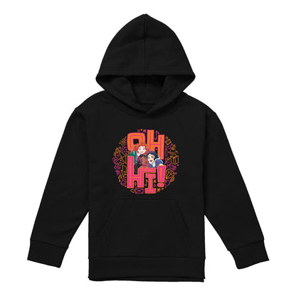 Black - Front - Disney Princess Childrens-Kids Oh Hi! Merida Moana Snow White Pullover Hoodie