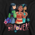 Black - Back - Disney Princess Childrens-Kids Extra Girl Power! Mulan Moana Jasmine Pullover Hoodie