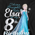 Black - Side - Frozen Childrens-Kids Bright Like Elsa 8th Birthday Pullover Hoodie