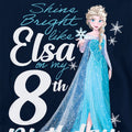 Navy - Side - Frozen Childrens-Kids Bright Like Elsa 8th Birthday Pullover Hoodie