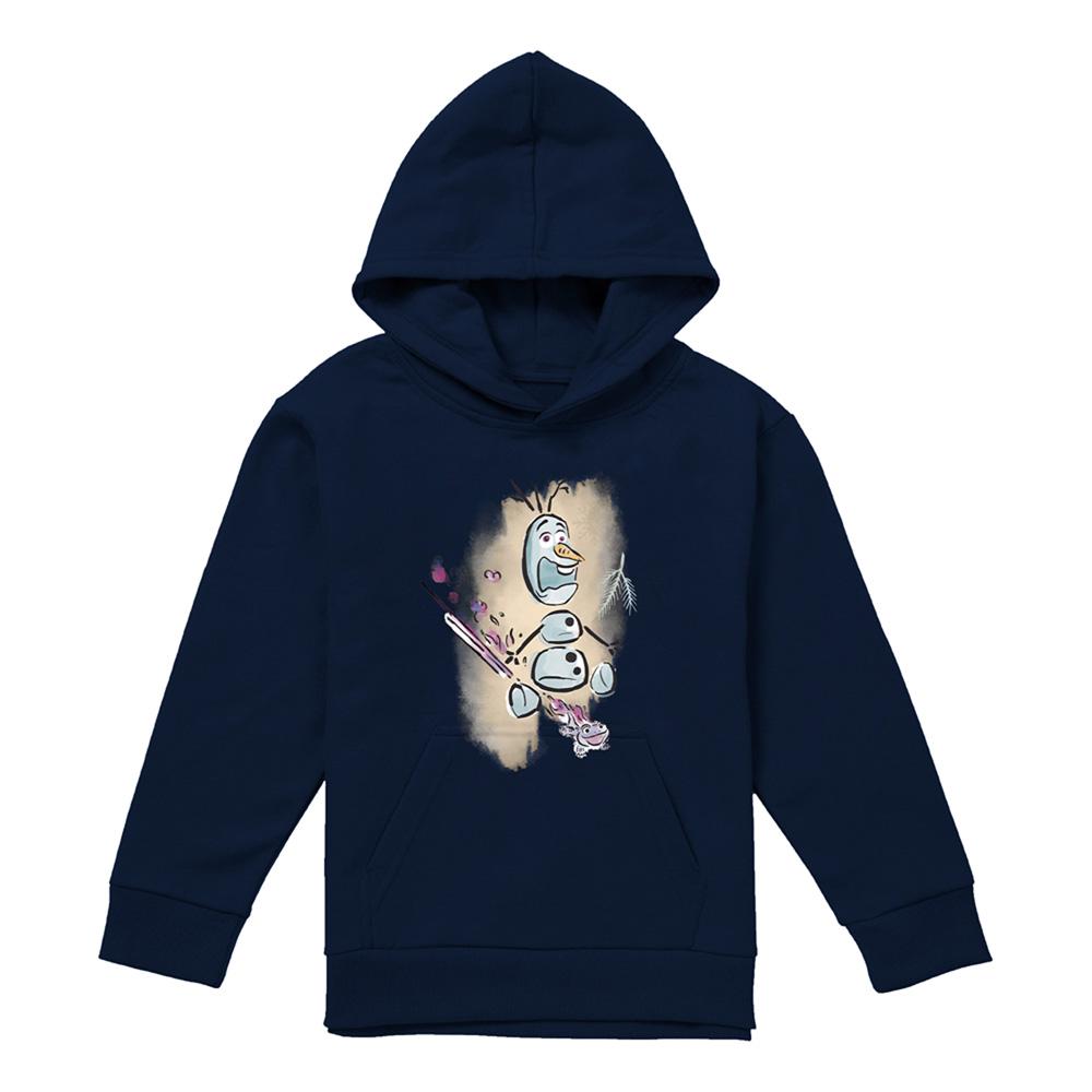 Navy - Front - Frozen Childrens-Kids Fire It Up Olaf & Bruni Hoodie