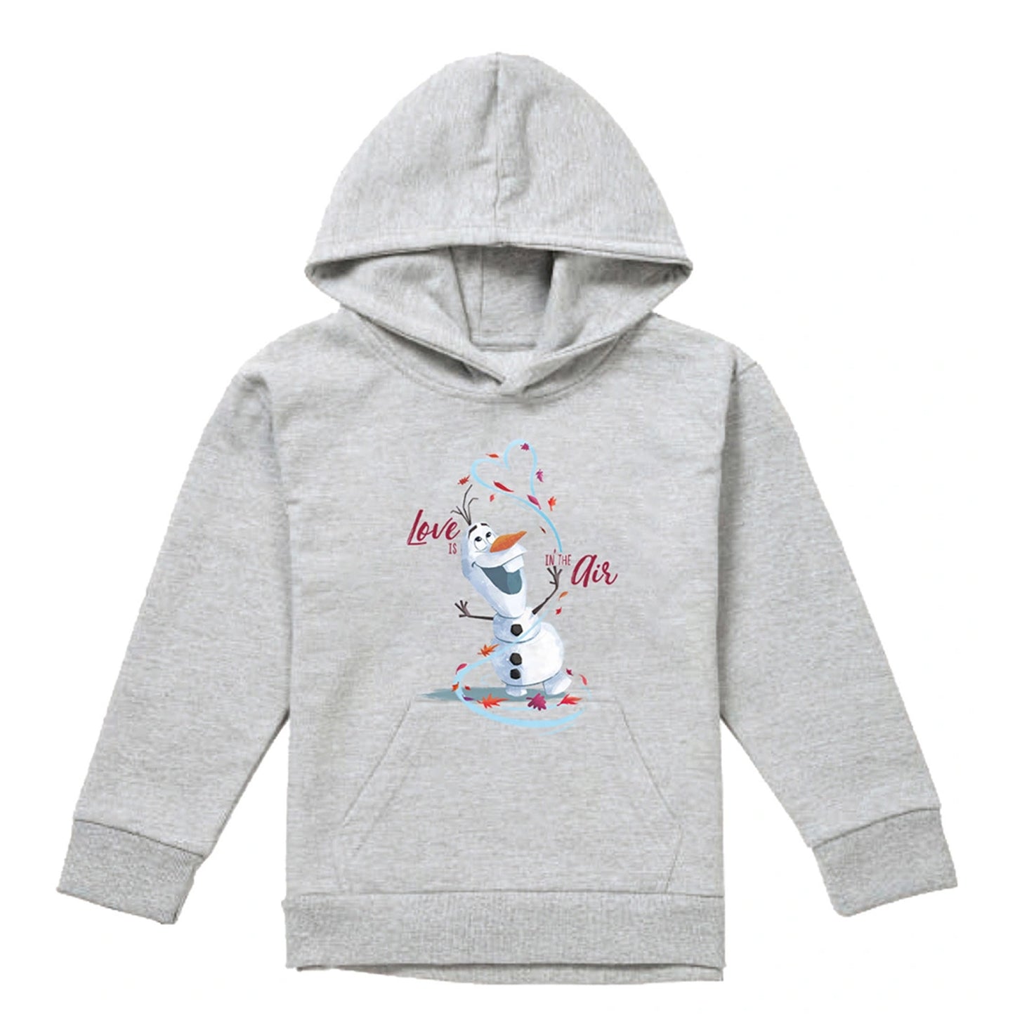 Athletic Heather - Front - Frozen Childrens-Kids Love Is In The Air Olaf Heather Valentine`s Day Pullover Hoodie