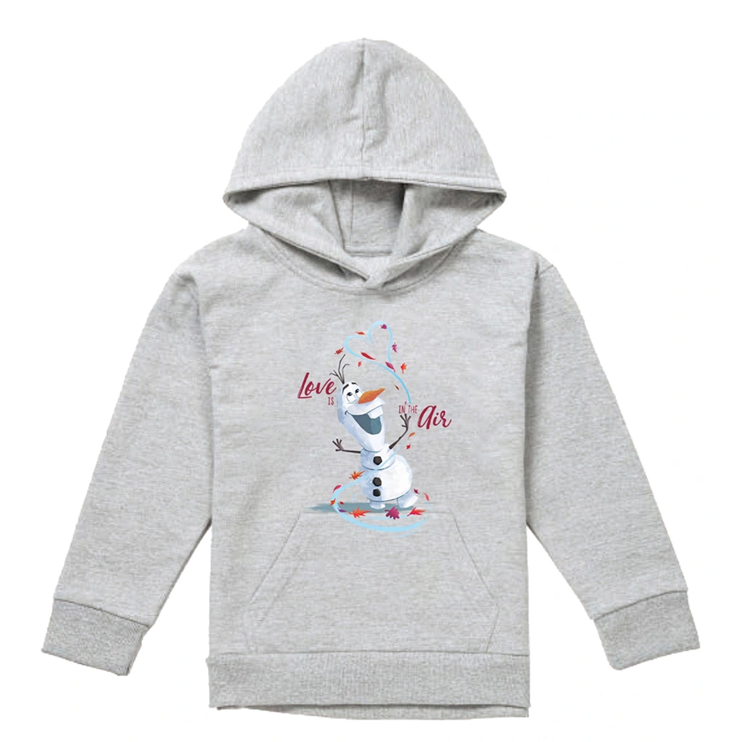 Athletic Heather - Front - Frozen Childrens-Kids Love Is In The Air Olaf Heather Valentine`s Day Pullover Hoodie