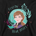 Black - Side - Frozen Childrens-Kids Follow Your Heart Anna Pullover Hoodie