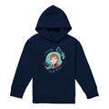Navy - Front - Frozen Childrens-Kids Follow Your Heart Anna Pullover Hoodie