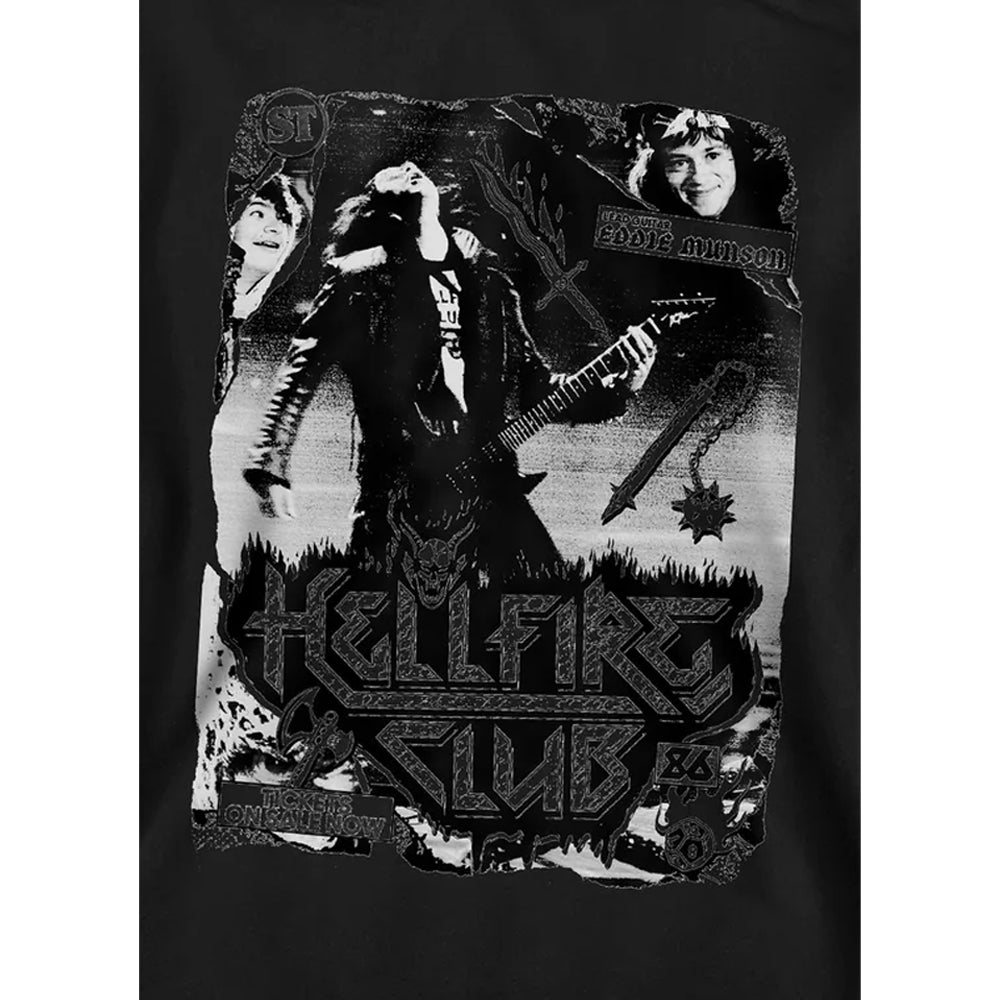 Black - Side - Stranger Things Childrens-Kids Hellfire Club Poster Pullover Hoodie