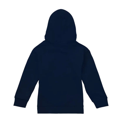 Navy - Side - Stranger Things Childrens-Kids Pink Glow Group Pullover Hoodie