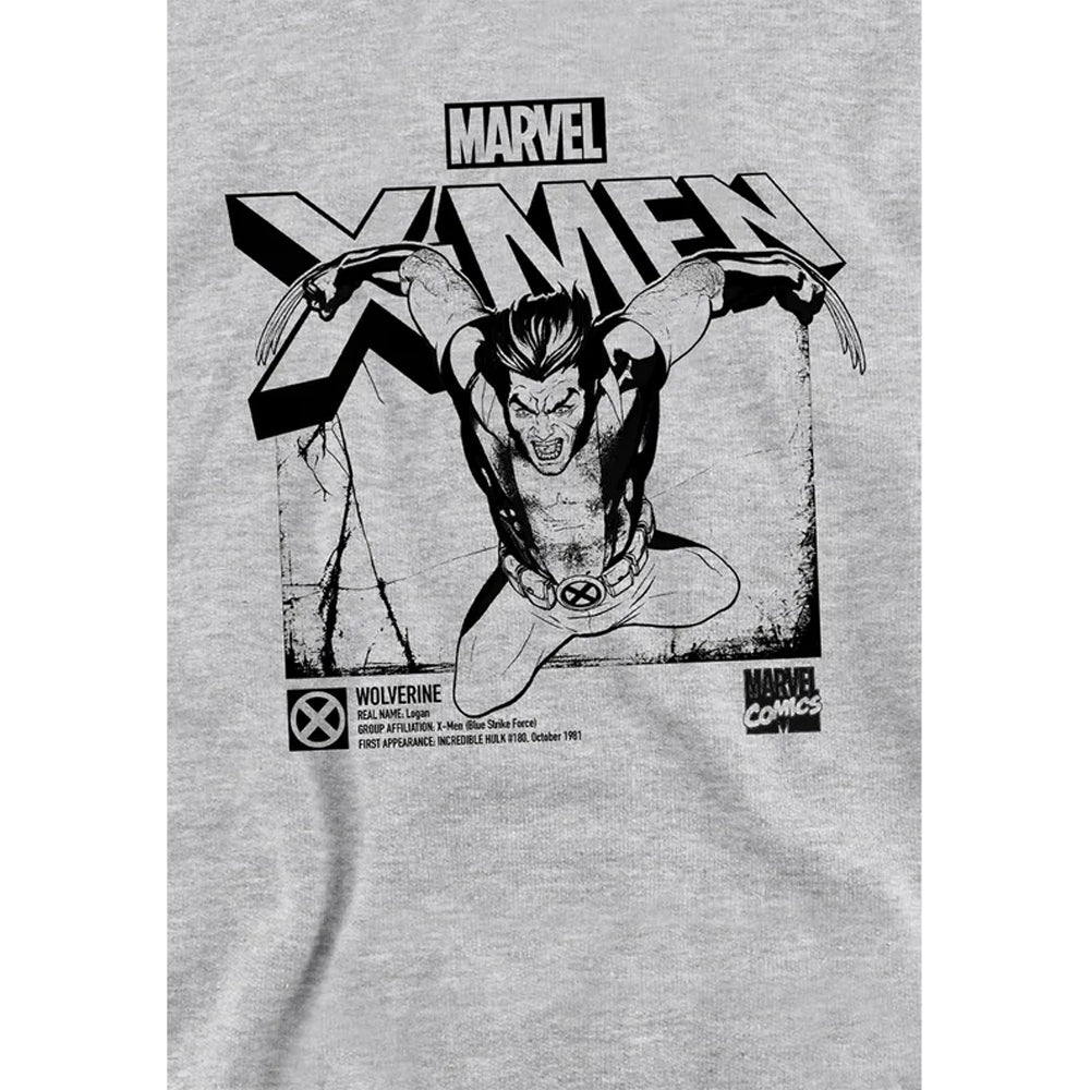 Athletic - Side - X-Men Childrens-Kids Wolverine Jump Heather Pull Over Hoodie