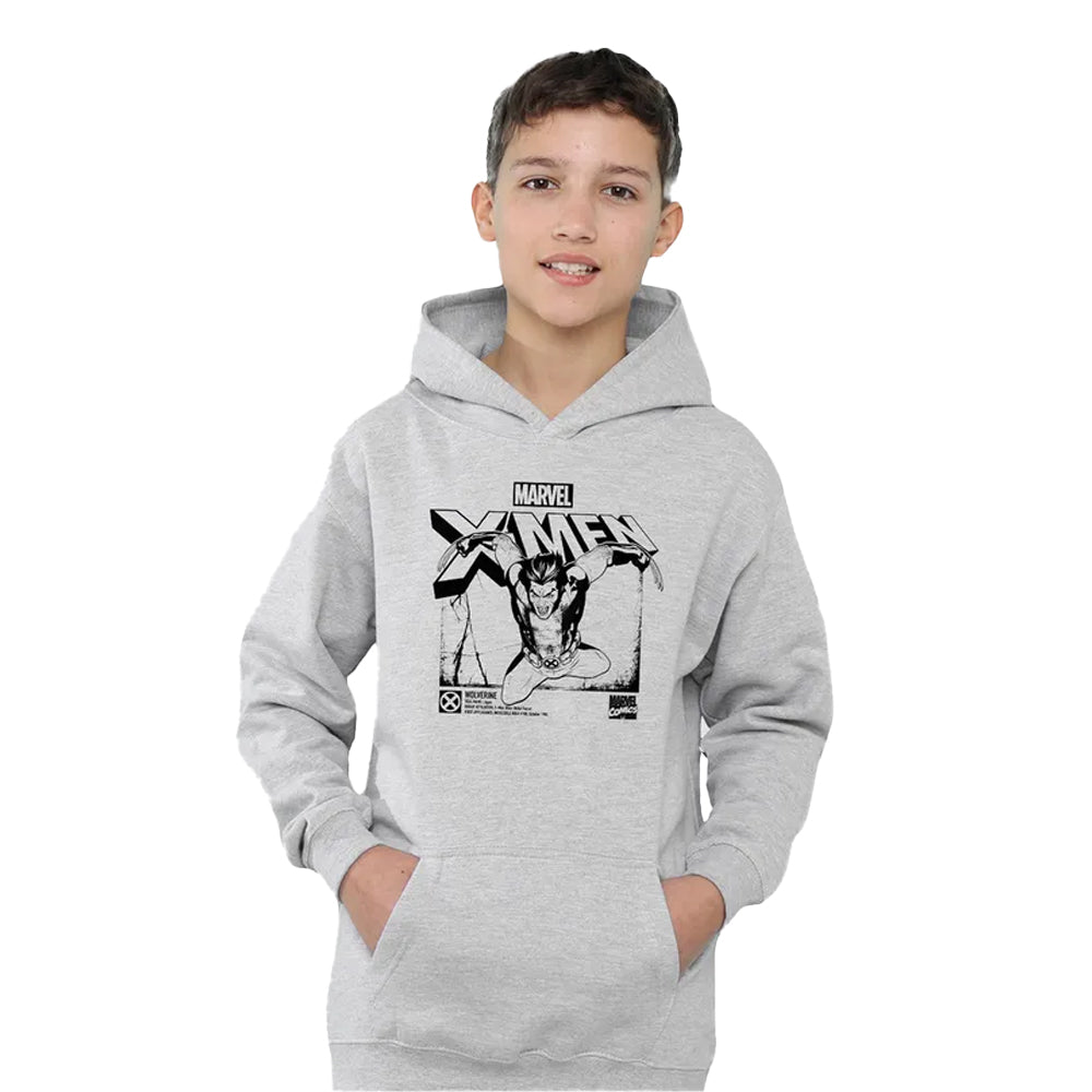 Athletic - Lifestyle - X-Men Childrens-Kids Wolverine Jump Heather Pull Over Hoodie