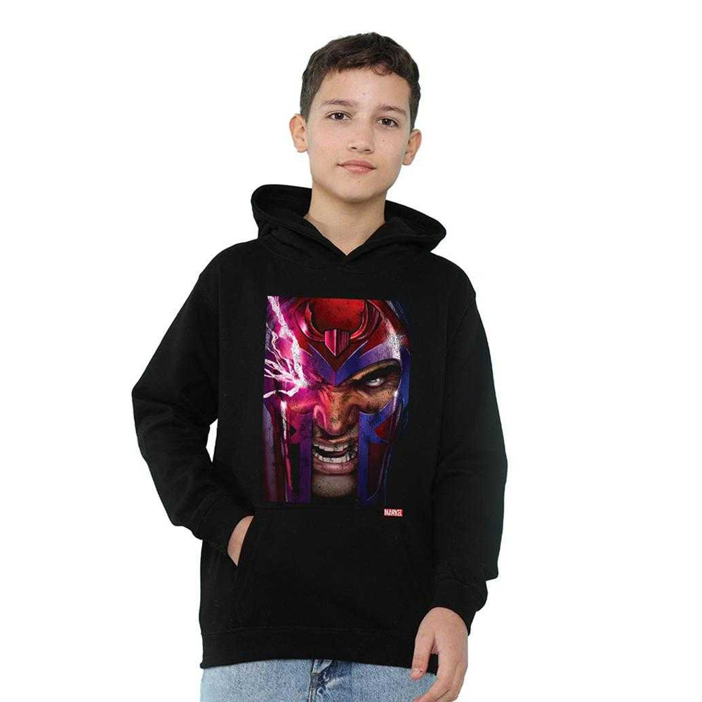 Black - Lifestyle - X-Men Childrens-Kids Magneto Cover Pull Over Hoodie