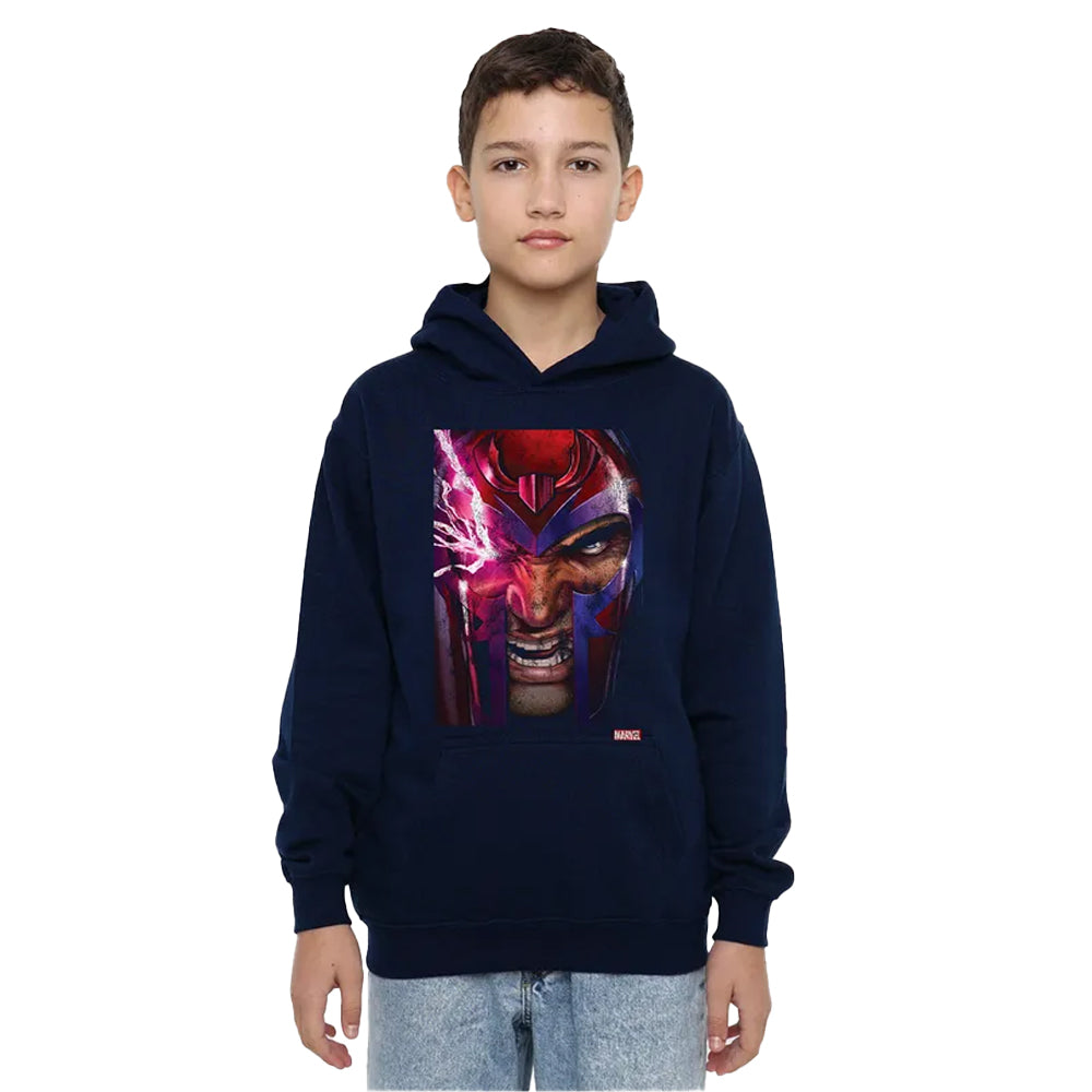 Navy - Lifestyle - X-Men Childrens-Kids Magneto Cover Pull Over Hoodie
