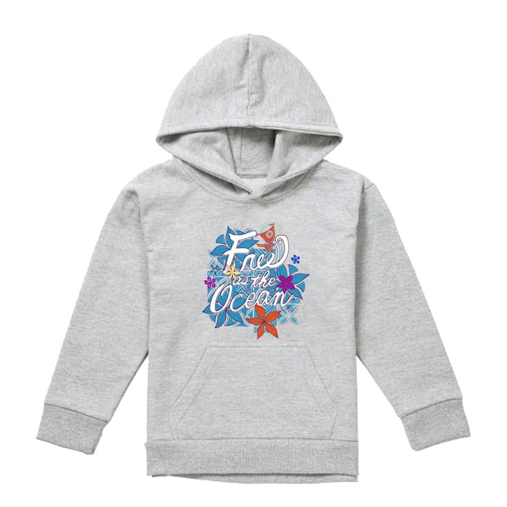 Athletic Heather - Front - Moana Childrens-Kids Free As The Ocean Hoodie