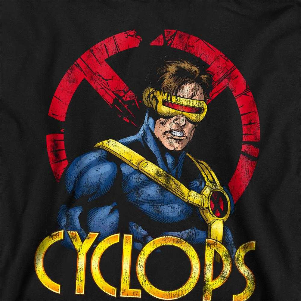 Black - Side - X-Men Childrens-Kids Cyclops Logo Pull Over Hoodie