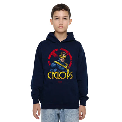 Navy - Lifestyle - X-Men Childrens-Kids Cyclops Logo Pull Over Hoodie