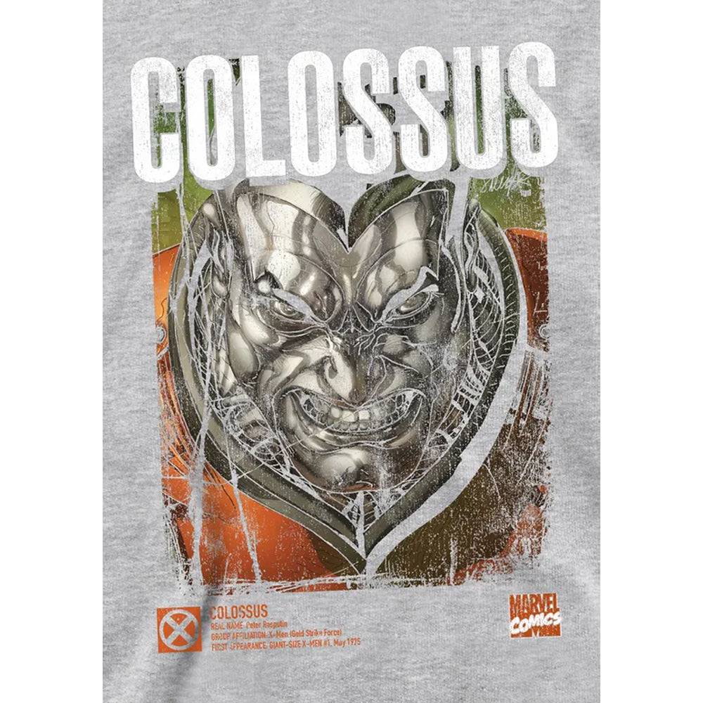 Athletic - Side - X-Men Childrens-Kids Info Colossus Heather Pull Over Hoodie