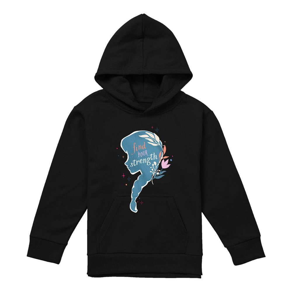 Black - Front - Frozen Childrens-Kids Find Your Strength Anna Pullover Hoodie
