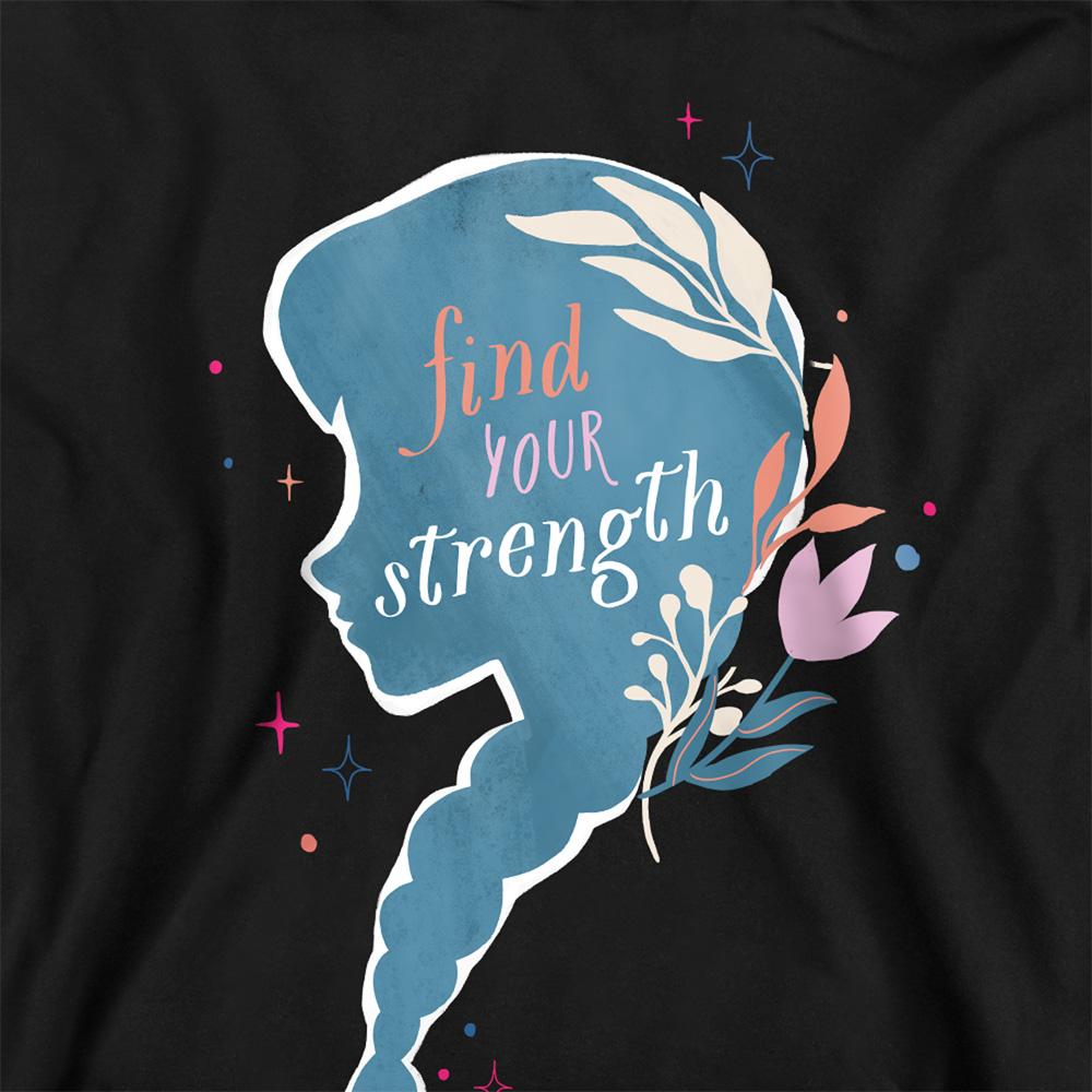 Black - Side - Frozen Childrens-Kids Find Your Strength Anna Pullover Hoodie