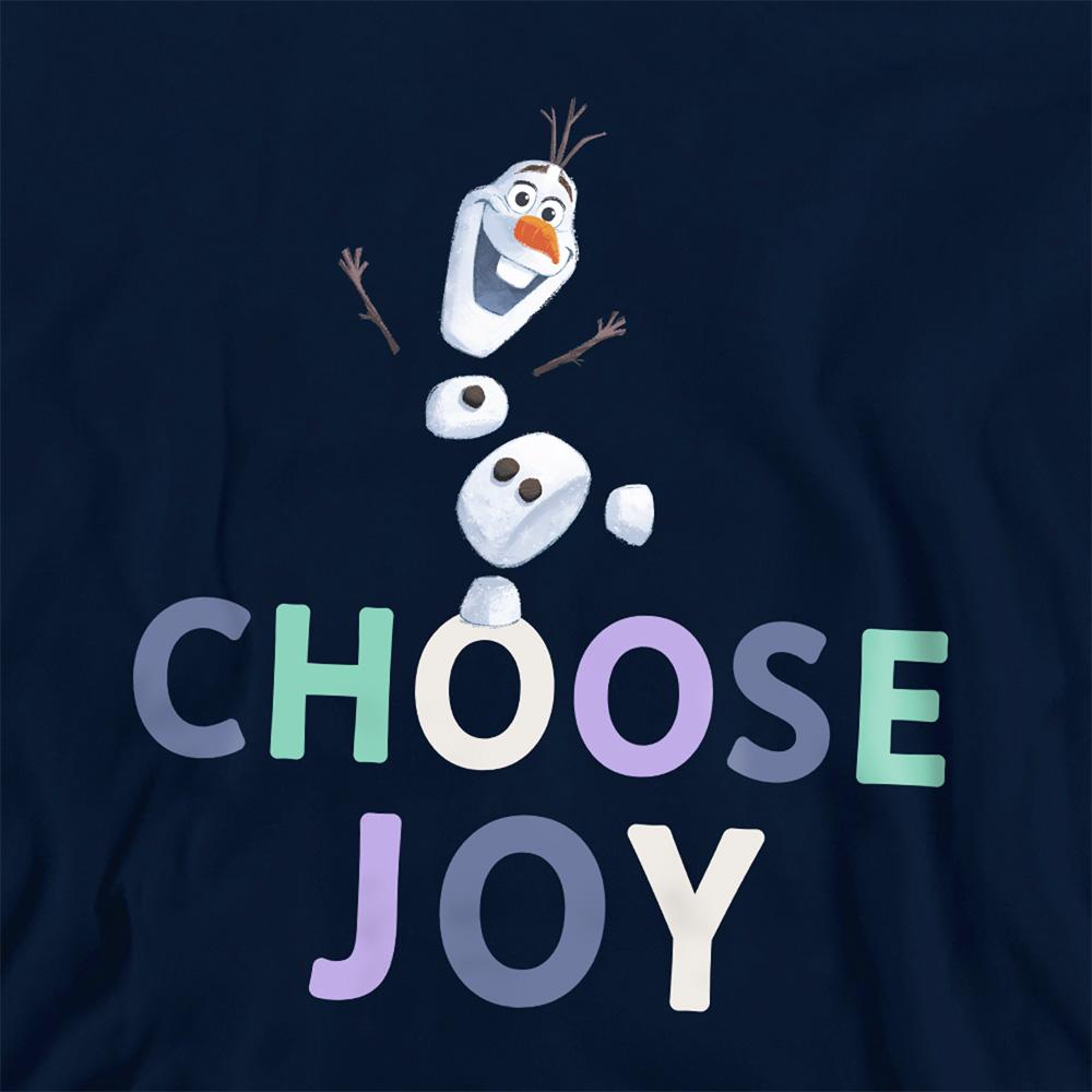 Navy - Side - Frozen Childrens-Kids Choose Joy Olaf Pullover Hoodie