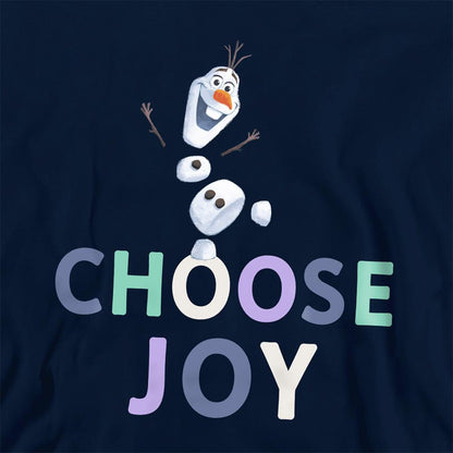 Navy - Side - Frozen Childrens-Kids Choose Joy Olaf Pullover Hoodie