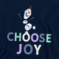 Navy - Side - Frozen Childrens-Kids Choose Joy Olaf Pullover Hoodie