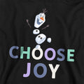 Black - Side - Frozen Childrens-Kids Choose Joy Olaf Pullover Hoodie