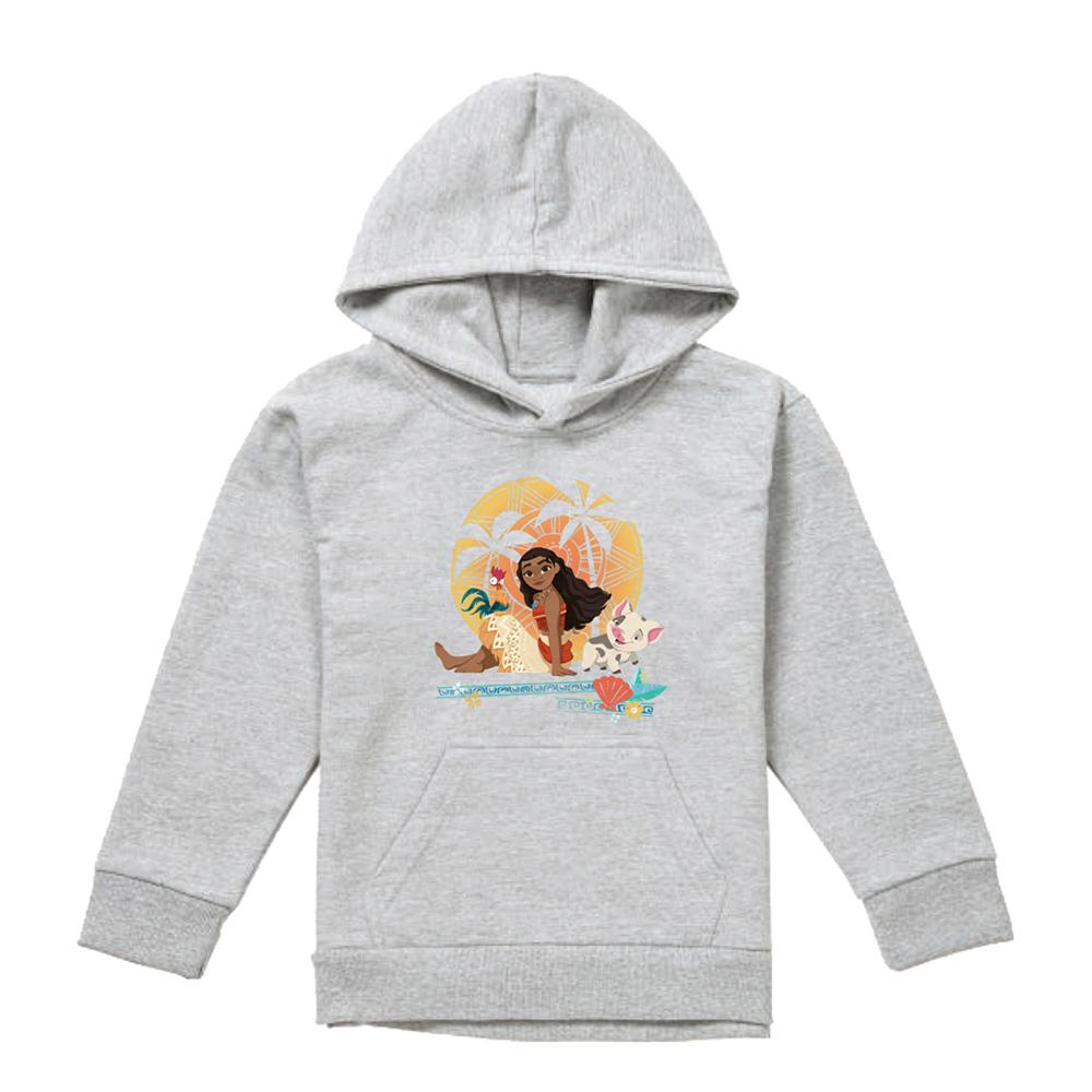 Athletic Heather - Front - Moana Childrens-Kids Sitting Sunset Hoodie
