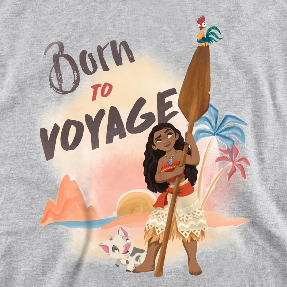 Athletic Heather - Side - Moana Childrens-Kids Born To Voyage Pullover Hoodie