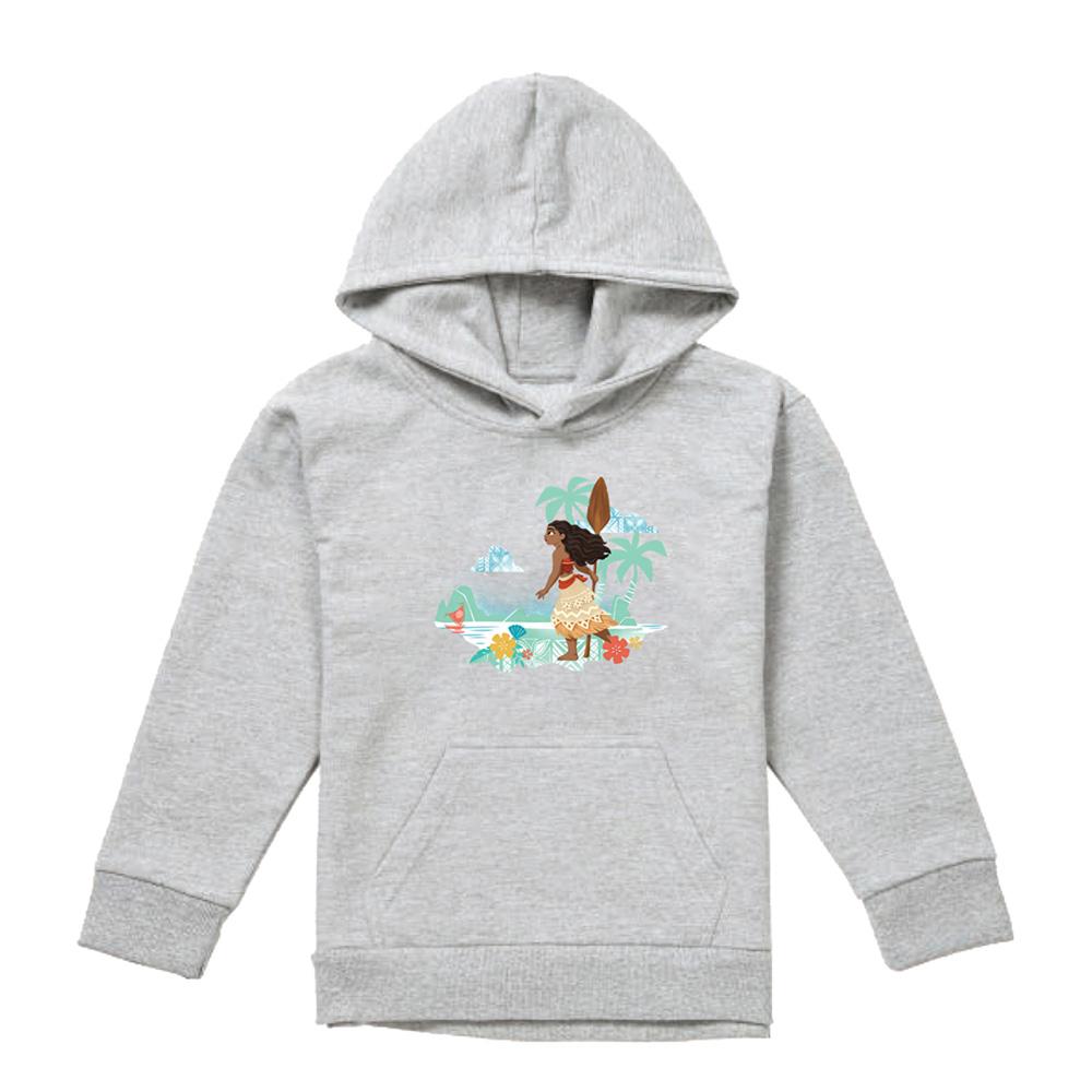 Athletic Heather - Front - Moana Childrens-Kids Flat Island Hoodie