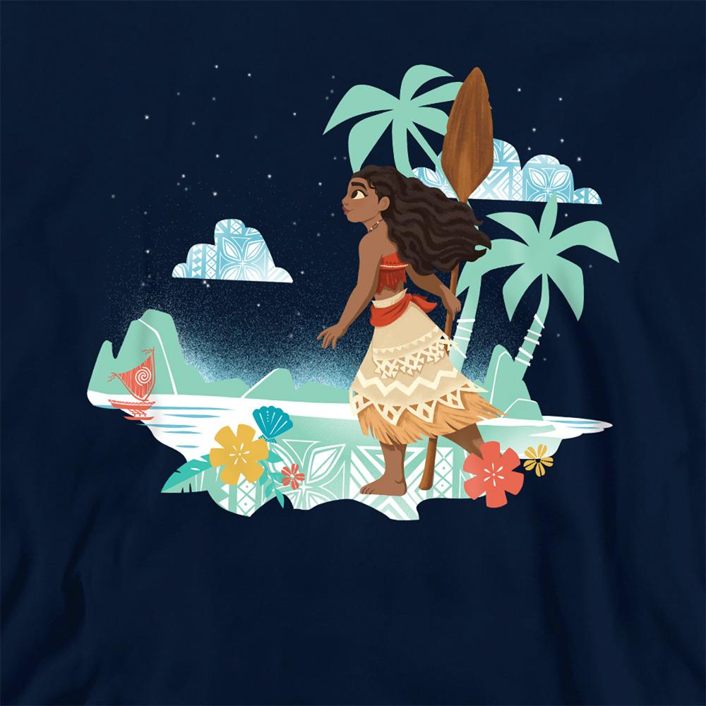 Navy - Side - Moana Childrens-Kids Flat Island Hoodie