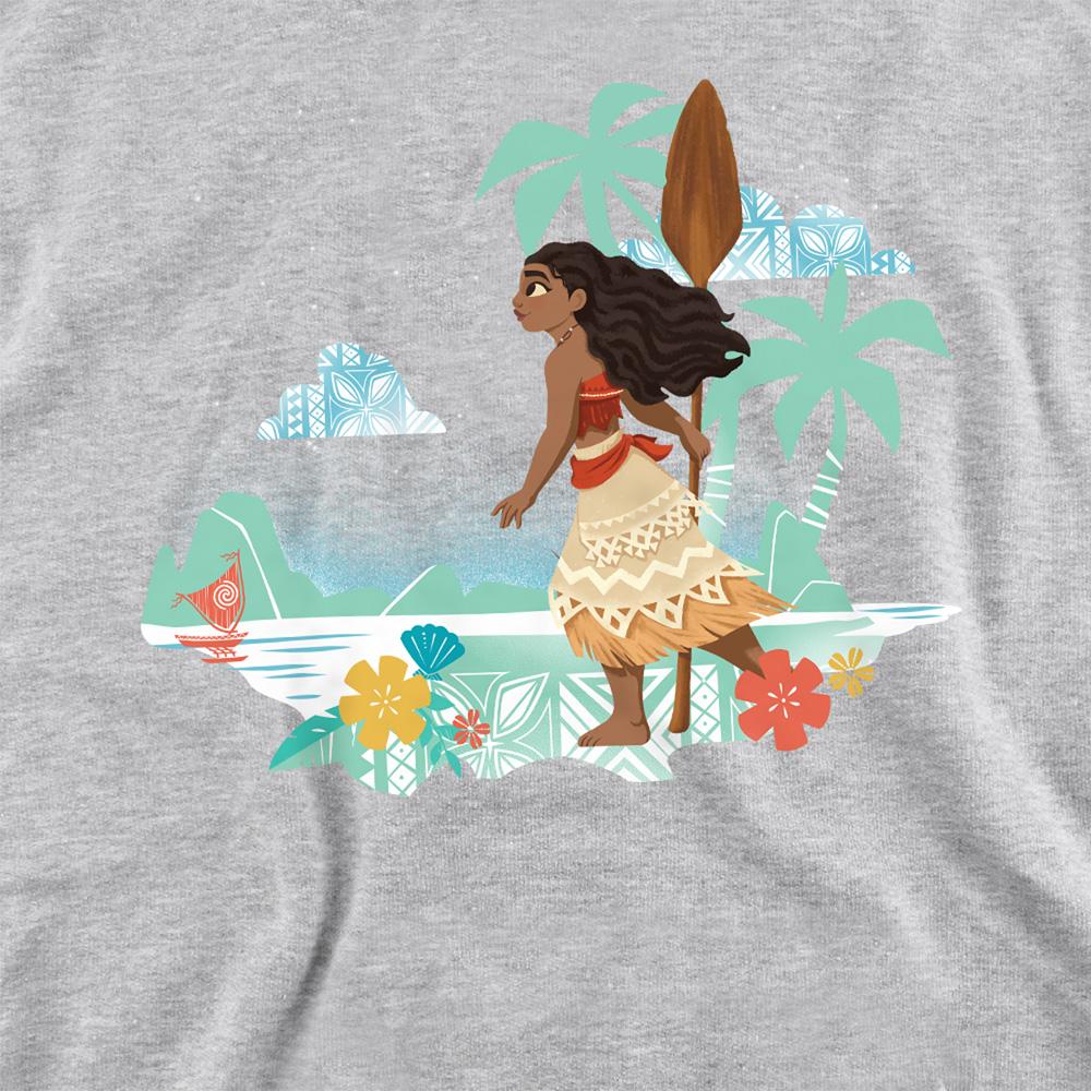 Athletic Heather - Side - Moana Childrens-Kids Flat Island Hoodie