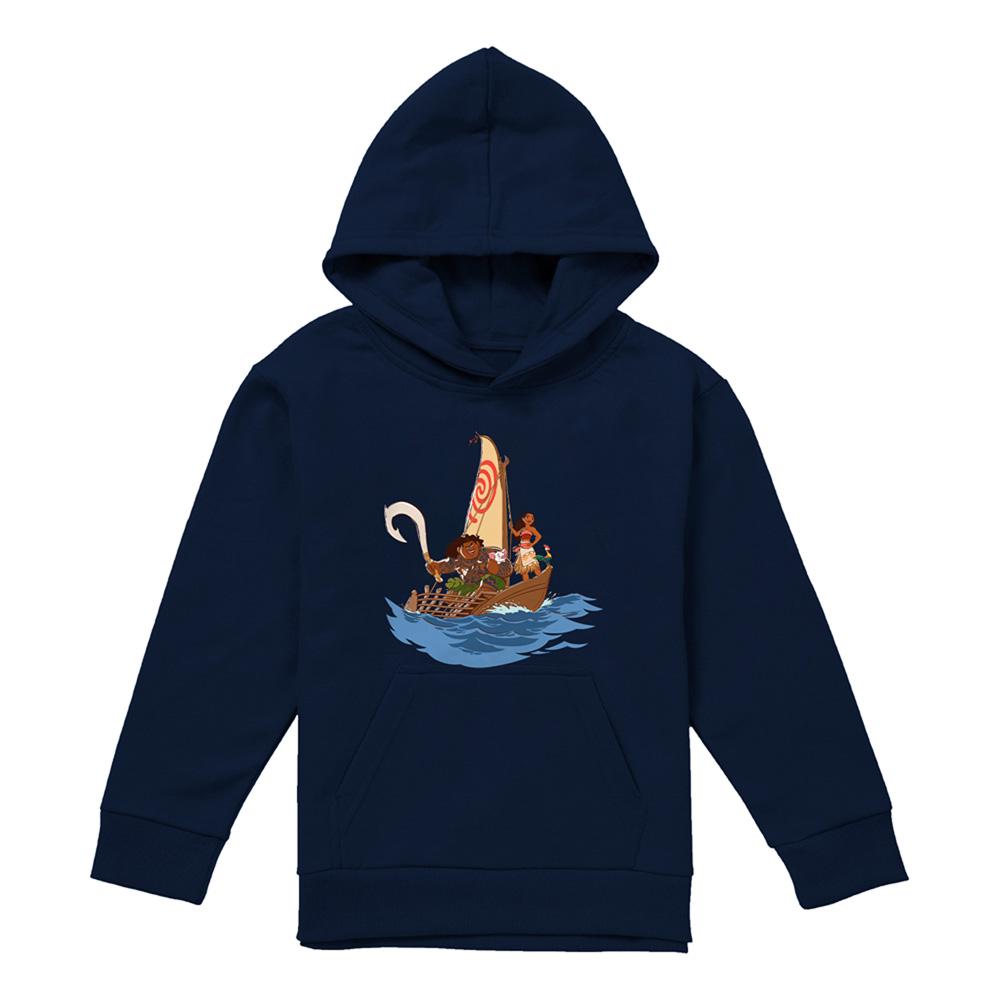 Navy - Front - Moana Childrens-Kids Voyage Maui Hoodie