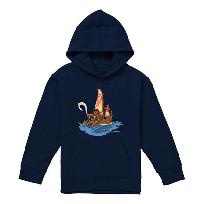 Navy - Front - Moana Childrens-Kids Voyage Maui Hoodie
