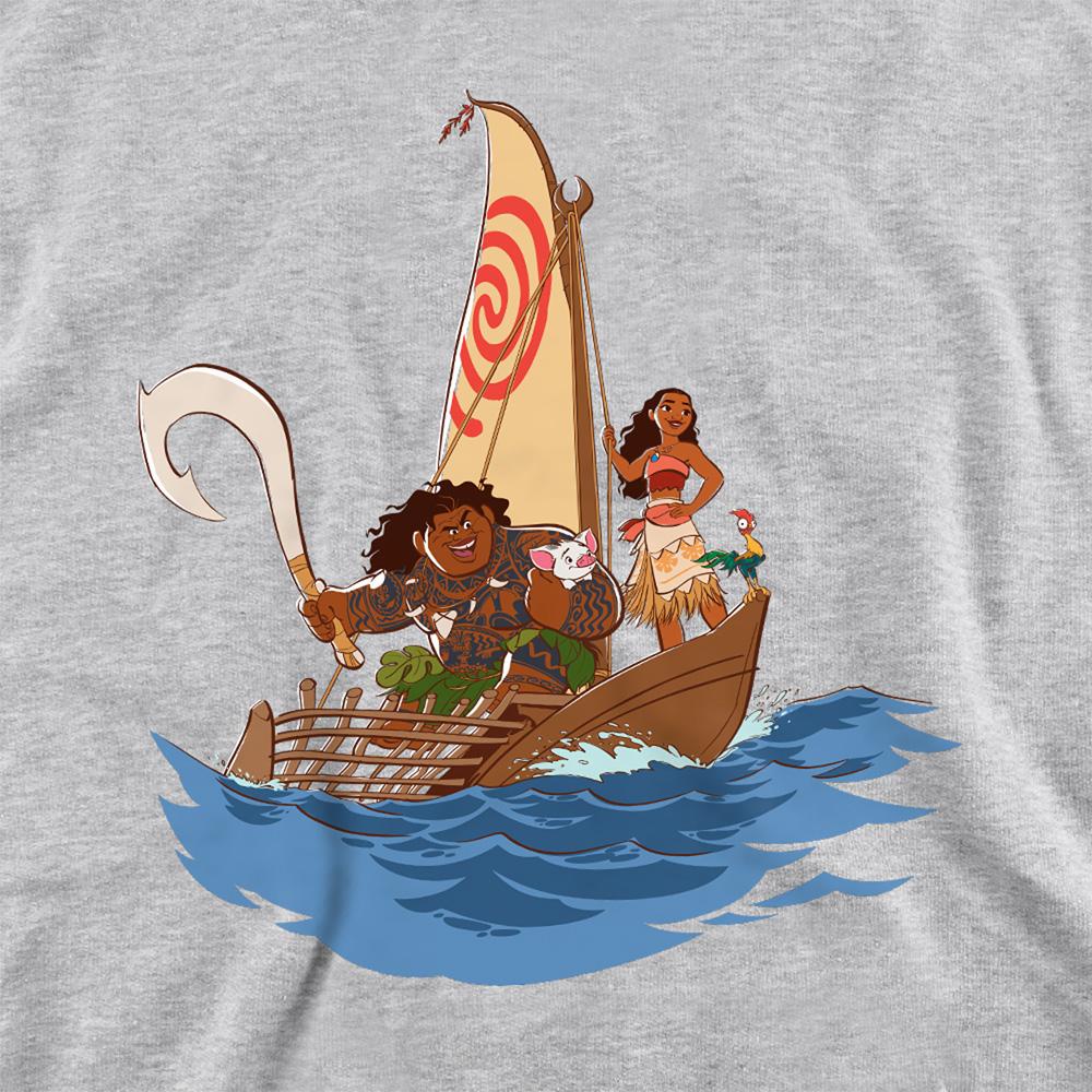 Athletic Heather - Side - Moana Childrens-Kids Voyage Maui Hoodie