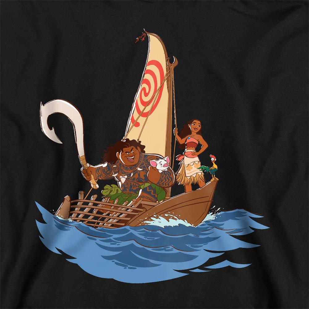 Black - Side - Moana Childrens-Kids Voyage Maui Hoodie