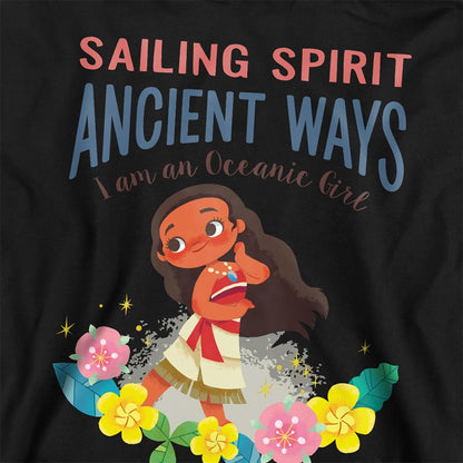 Black - Side - Moana Childrens-Kids Sailing Spirit Hoodie