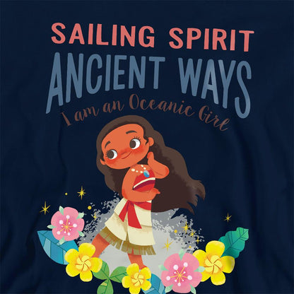 Navy - Side - Moana Childrens-Kids Sailing Spirit Hoodie
