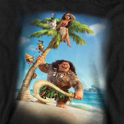 Black - Side - Moana Childrens-Kids Poster Hoodie