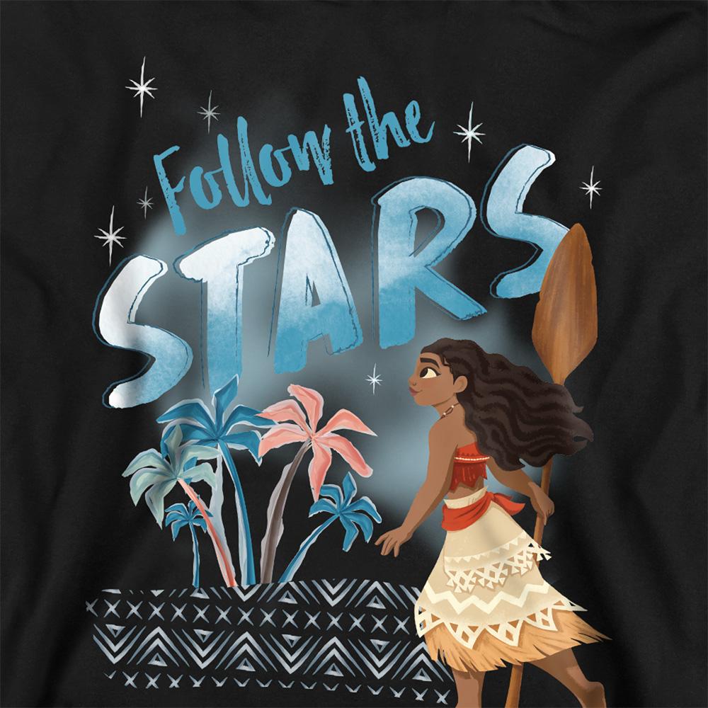 Black - Side - Moana Childrens-Kids Follow The Stars Hoodie
