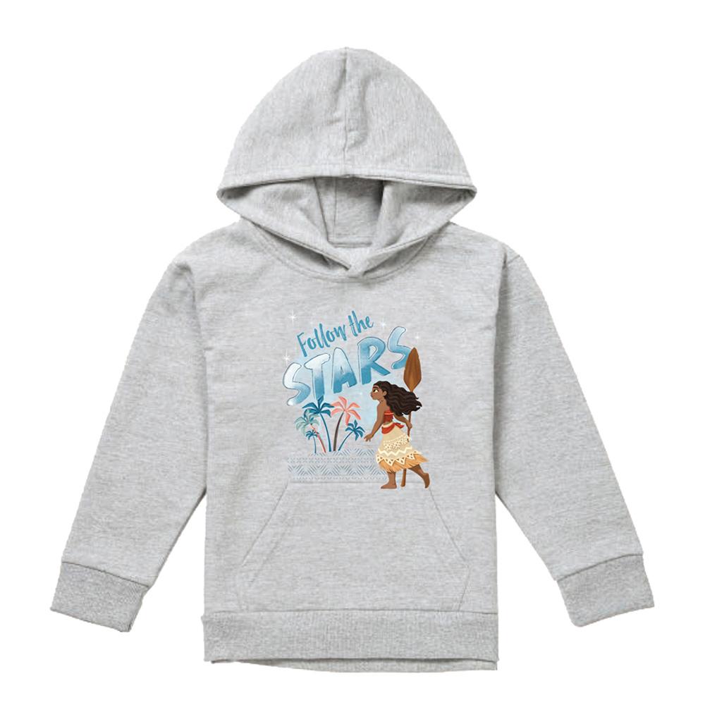 Athletic Heather - Front - Moana Childrens-Kids Follow The Stars Hoodie
