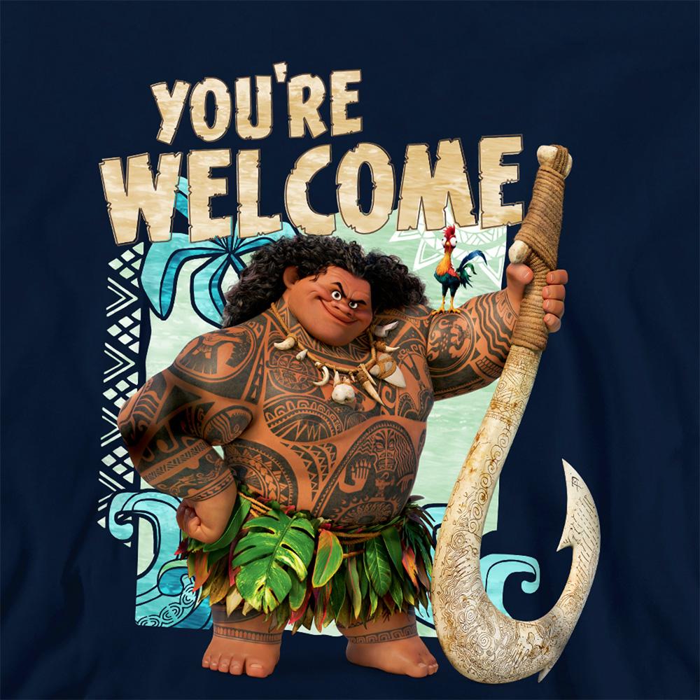 Navy - Side - Moana Childrens-Kids You're Welcome Maui Hoodie