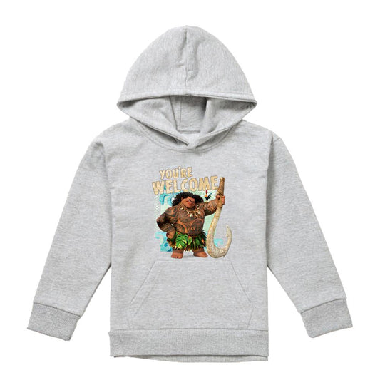 Athletic Heather - Front - Moana Childrens-Kids You're Welcome Maui Hoodie