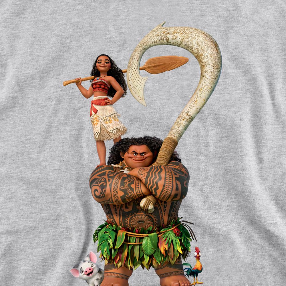 Athletic Heather - Side - Moana Childrens-Kids Maui Stacked Hoodie