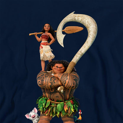Navy - Side - Moana Childrens-Kids Maui Stacked Hoodie