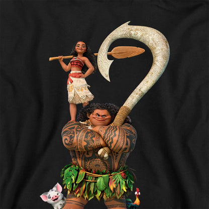 Black - Side - Moana Childrens-Kids Maui Stacked Hoodie