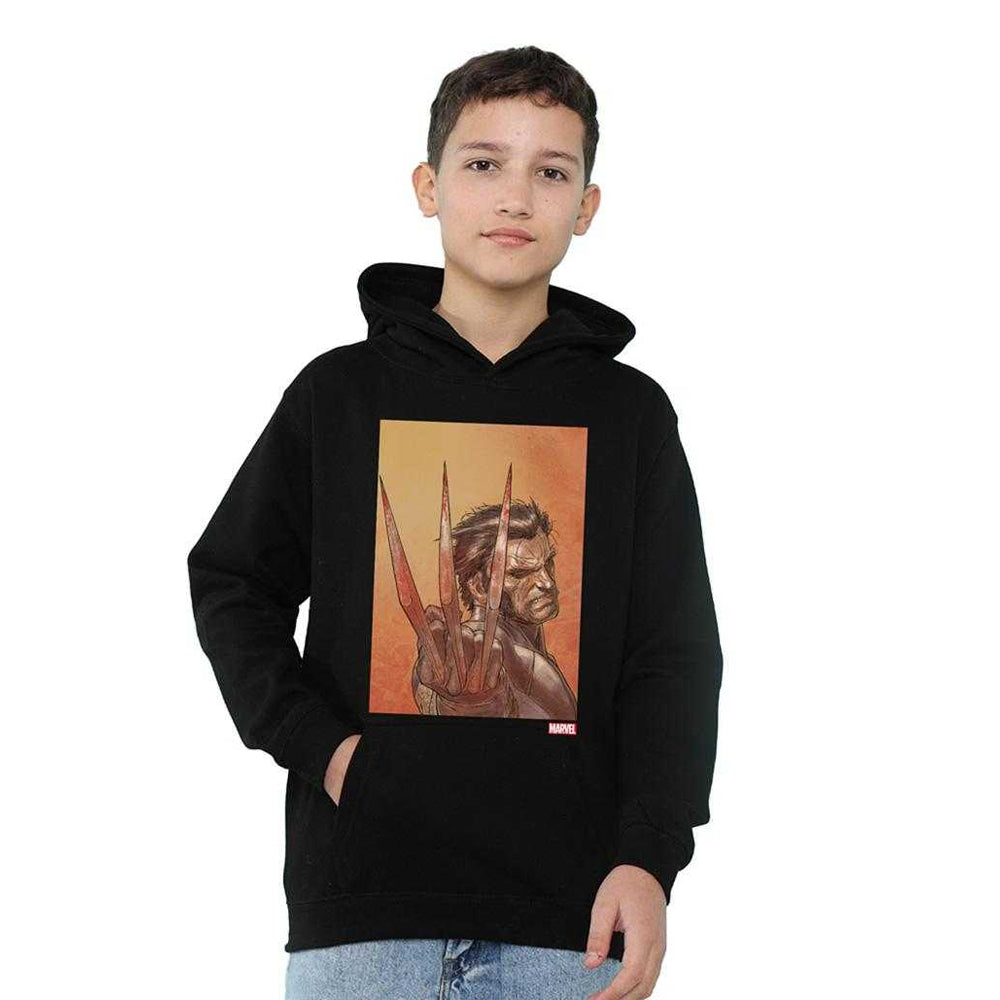 Black - Lifestyle - X-Men Childrens-Kids Ready Wolverine Pull Over Hoodie