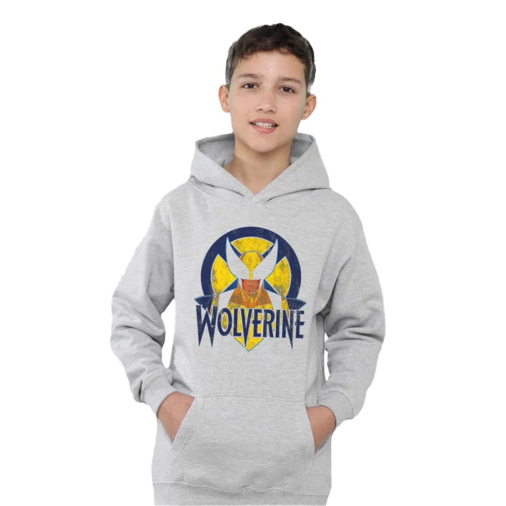 Athletic Heather - Lifestyle - X-Men Childrens-Kids Wolverine Retro Pull Over Hoodie