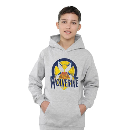 Athletic Heather - Lifestyle - X-Men Childrens-Kids Wolverine Retro Pull Over Hoodie
