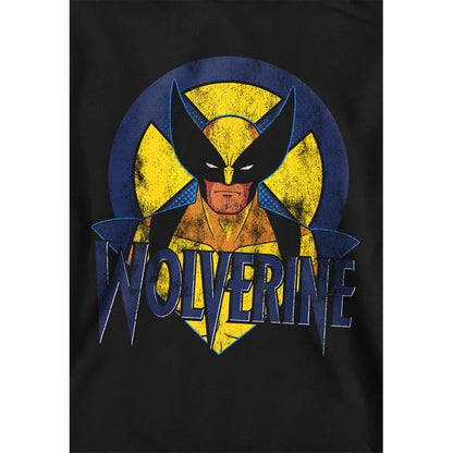 Black - Side - X-Men Childrens-Kids Wolverine Retro Pull Over Hoodie