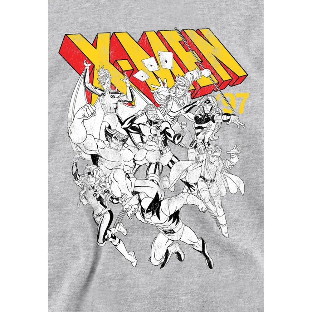 Athletic - Side - X-Men Childrens-Kids Retro Team Heather Pull Over Hoodie