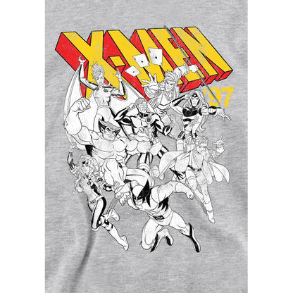 Athletic - Side - X-Men Childrens-Kids Retro Team Heather Pull Over Hoodie